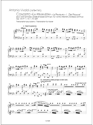 Les 4 saisons - Piano - VIVALDI - Partition - Piano